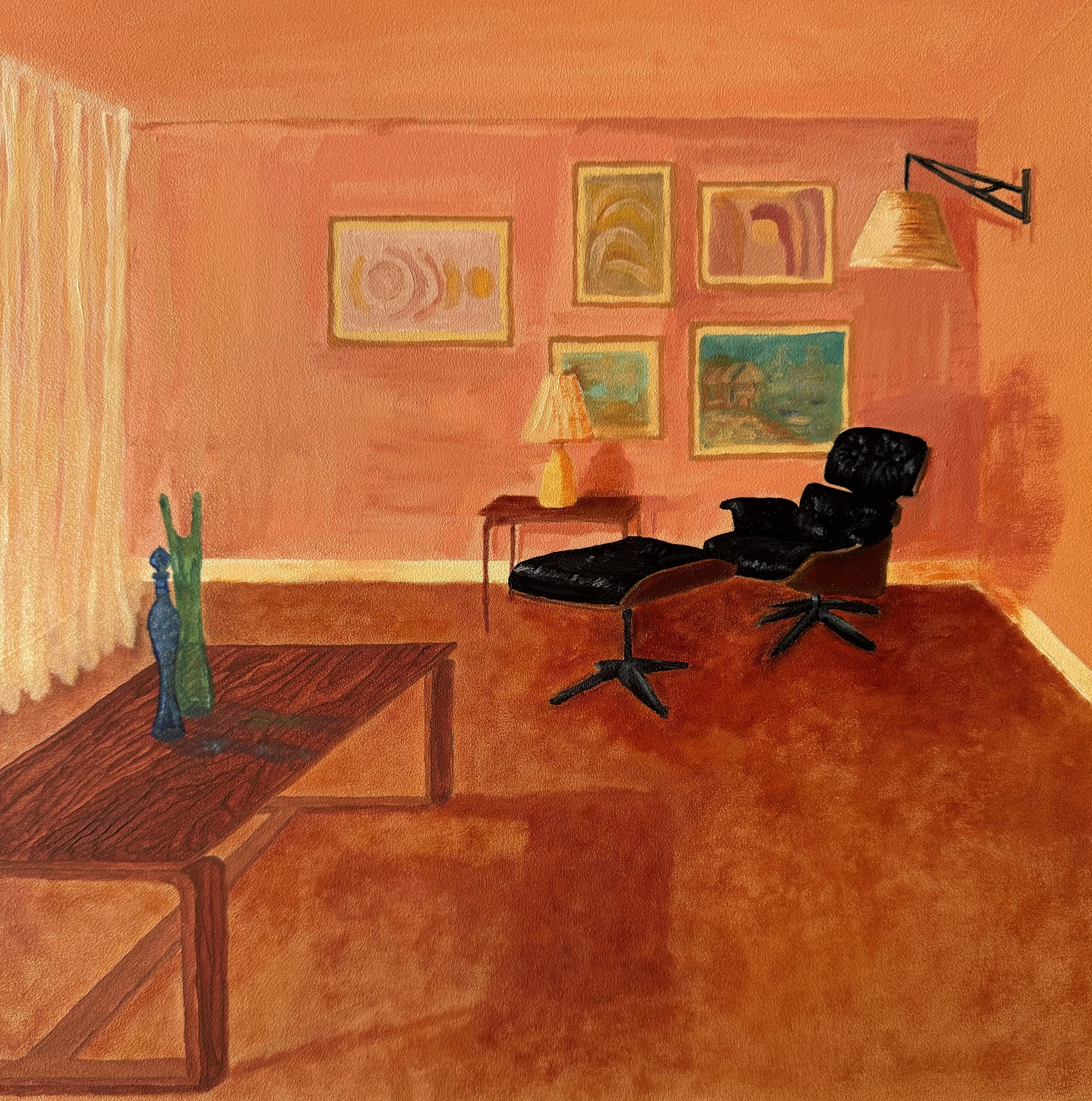 I come to the peach room for peace